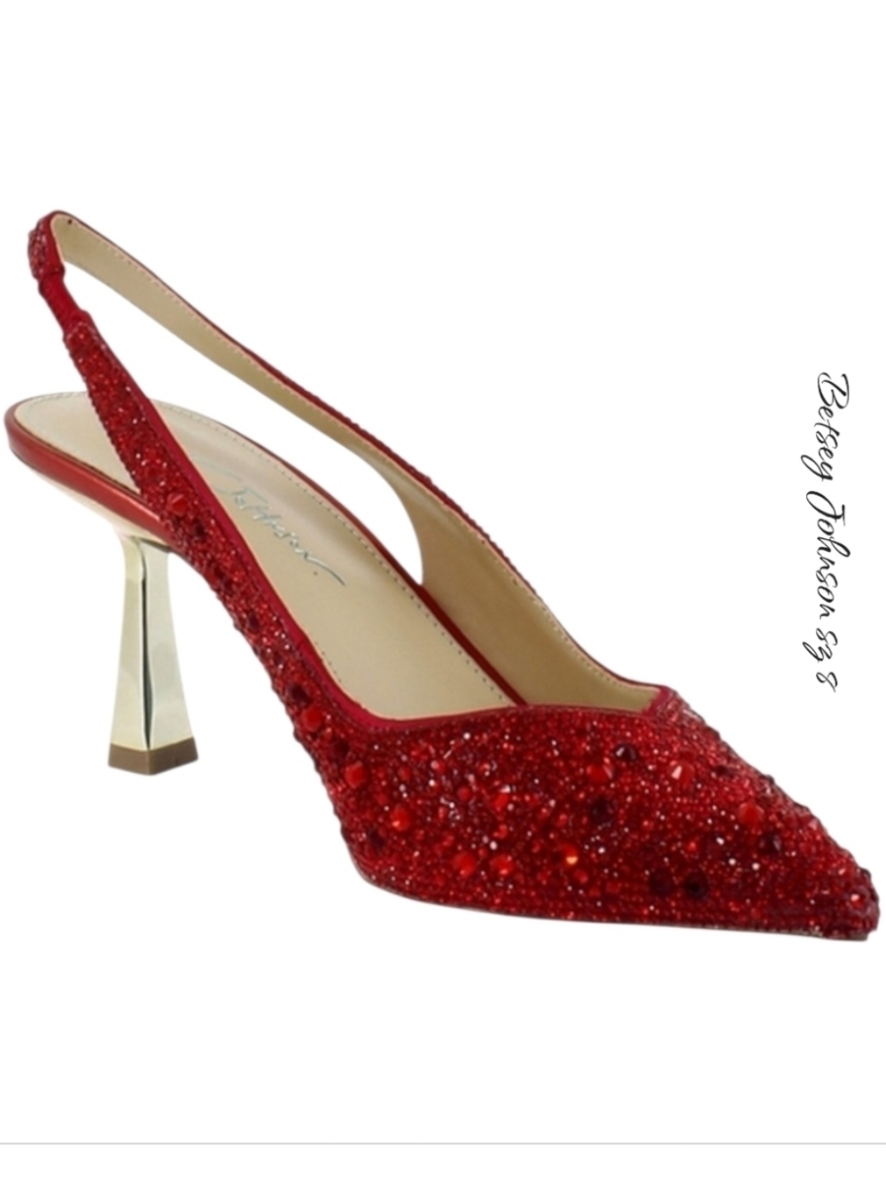 Betsey Johnson Evening Rhinestone Heels Sz 8 - Picture 1 of 17